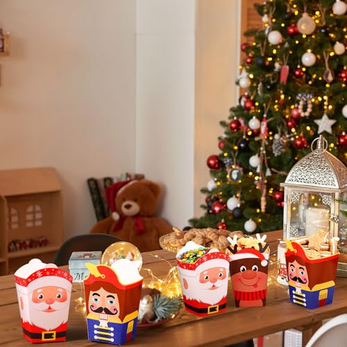Reindeer Christmas Popcorn Boxes 60 Pack Treat Candy Holders Holiday Party Supplies
