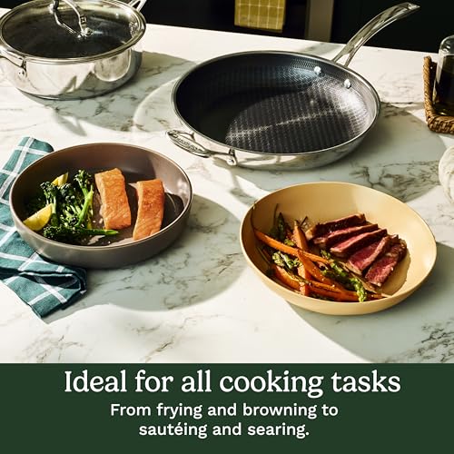 Cuisinart FusionPlus 12-Inch Hybrid Stainless Steel & Ceramic Wok Pan with Lid
