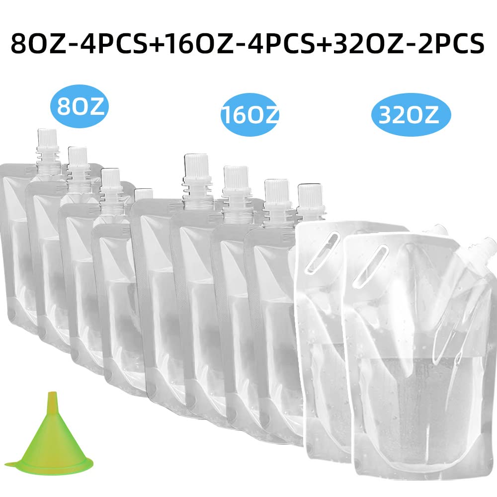 20 PCS Juice Travel Plastic Bags Portable Collapsible Beverage Bag | Leakproof Foldable Water Carrier for Outdoor Hiking, Camping & Seed Storage | Food-Grade BPA-Free Liquid Container