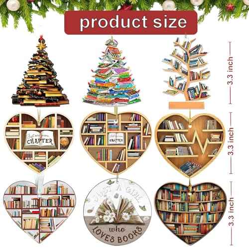 Book Christmas Ornaments 2025, Book-Themed Ornaments for Christmas Tree, Gifts for Book Lovers for Women & Men, Ideal Book Lover Gift Idea for Christmas