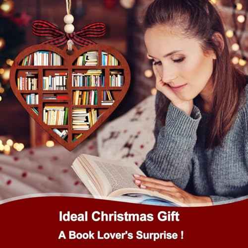 Book Ornament, Book Lovers Gifts - Book Ornaments for Christmas Tree, Bookworm, Book Club, Bookish, Library, Bookshelf Ornament - Gifts for Book Lovers Women