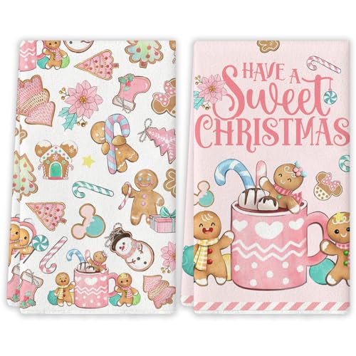 Gingerbread Christmas Kitchen Towels 18x26 in | Yarcooly