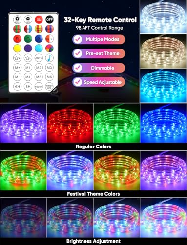 HeliosRibbon 33ft RGB+IC+CCT LED Strip Lights Warm & Cool White with Remote