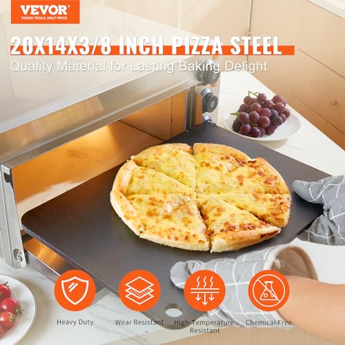 Heavy Duty 20 x 14 Inch Pre-Seasoned Pizza Steel Plate - Black Variation