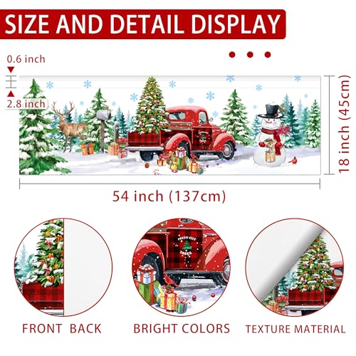 Christmas Valance Curtain for Kitchen-Christmas Decorations Gray Floral Window Valance for Living Room Bedroom Scroll Decor Winter Truck Decor Rod Pocket Valances Window Treatment Valance 18" X 54"