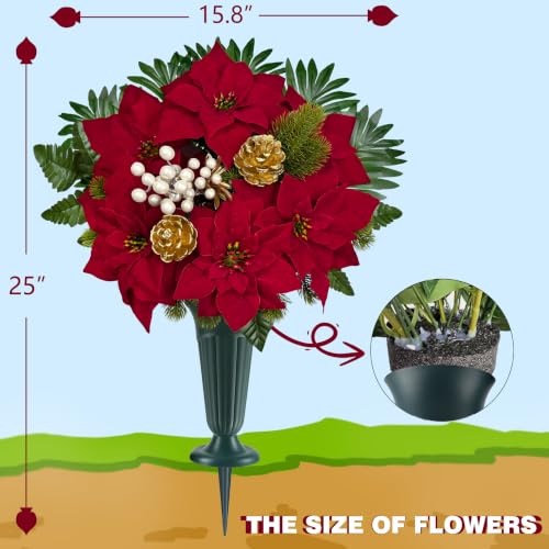 Artificial Cemetery Flower Bouquet for Graveside Decor - Weatherproof Memorial Flowers