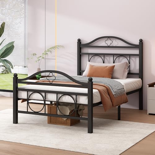 Metal Bed Frame Twin Size with Storage Space