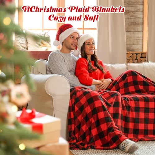 Hahafelt Vintage Plaid Flannel Throw Blanket 10-Pcs 50 x 60 in