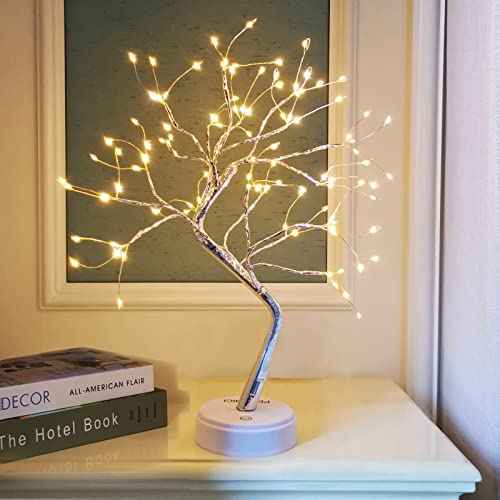 pete mici 108 LED Tabletop Bonsai Tree Light, 8 Modes 20¡¯¡¯ Warm White Artificial Fairy Light, Battery/USB Operated Twinkling Tree Lamp for Christmas Wedding Home Decoration