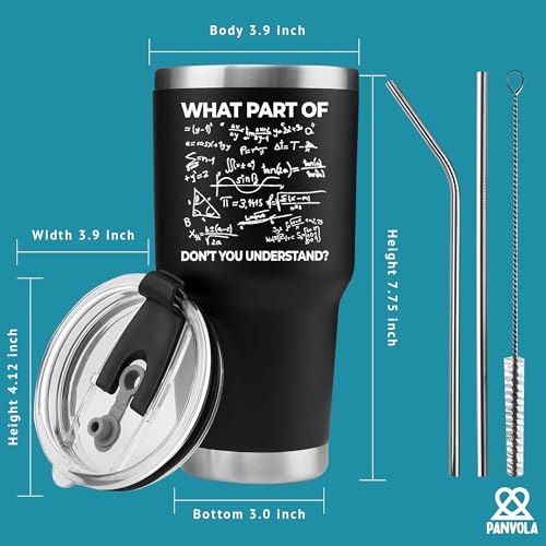 Panvola 30oz Black Insulated Stainless Steel Tumbler - Don't You Understand Engineer Math Quote