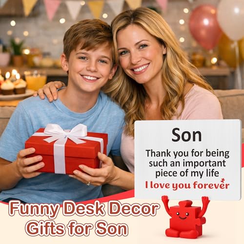 Son Gifts Puzzle Decor Plaque from Mom Dad – Thank You Forever Gift for Son (Variation: Son)