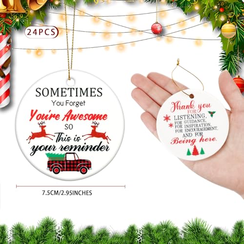 Barydat 24 Pcs Christmas Coworker Appreciation Ornaments Bulk Holiday Gifts