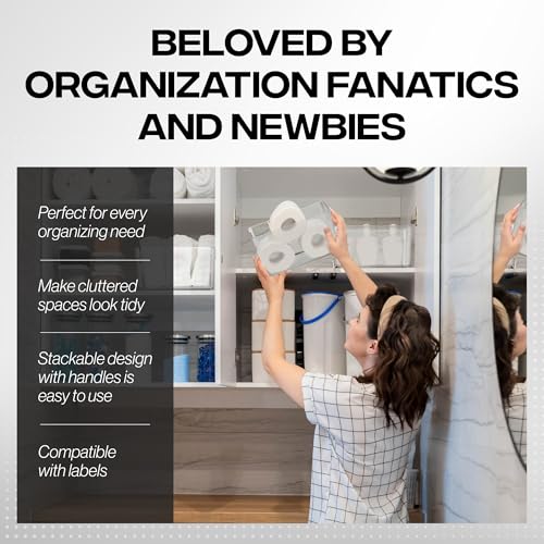 ClearSpace Plastic Storage Bins - 6 Pack Pantry & Cabinet Organizer