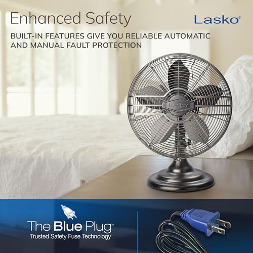 Portable Oscillating Table Fan - 17-Inch Bronze Metal Desk Fan - Quiet 3-Speed Electric Fan - Variation of THIS listing