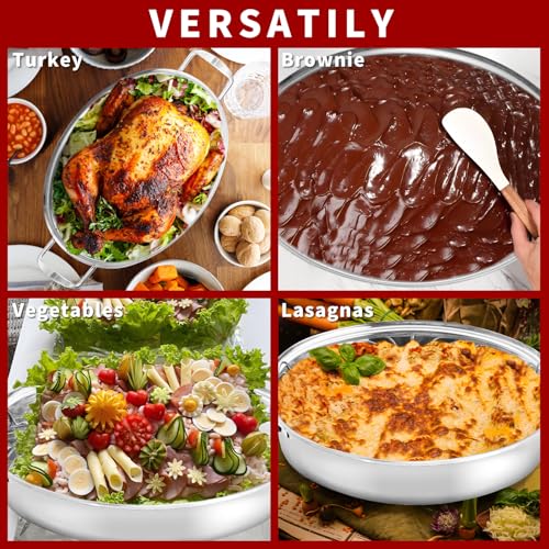 22-Inch Stainless Steel Roasting Pan with Rack and Lid for Turkey & Large Meals