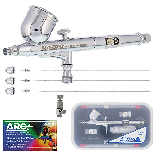 Master Airbrush G233 Performance Pro Airbrush Kit Without Hose - 3 Nozzle Sets