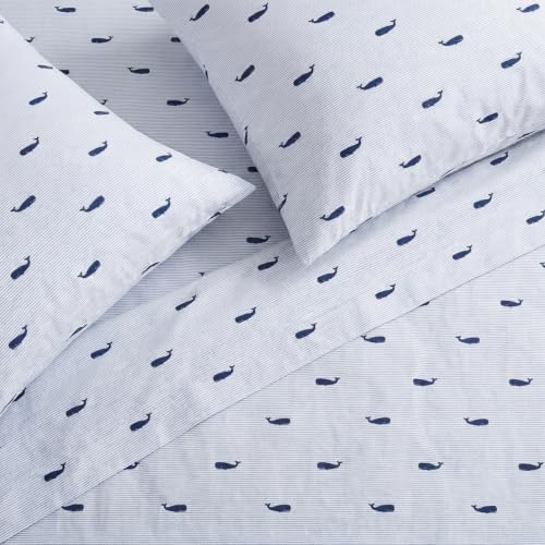 Nautica - Queen Cotton Percale Sheet Set with Matching Pillowcases