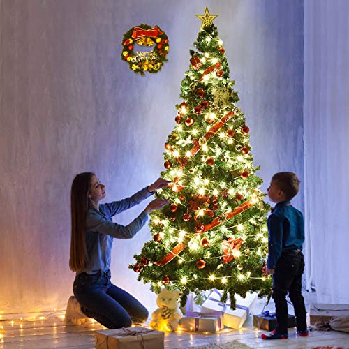 6FT Artificial Christmas Tree with Metal Stand - Easy Assembly Indoor Outdoor Holiday Decor