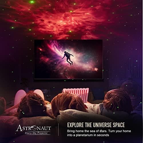 Galaxy Projector for Gaming Room Decor - Black Astronaut Nebula Light with Remote
