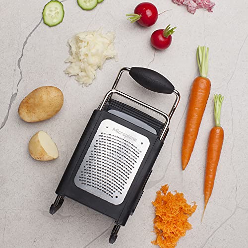 Microplane Four-Sided Stainless Steel Box Grater - Multi-Purpose Slicer & Zester