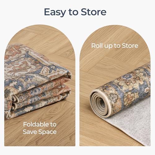 6x9 Terracotta Rust Earth Tone Vintage Boho Area Rug - Midlight Almond Toffee Variation