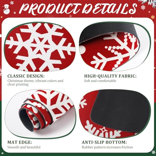 Tinideya Snowflake Christmas Dish Drying Mat 12x20 Inch Kitchen Counter Decor