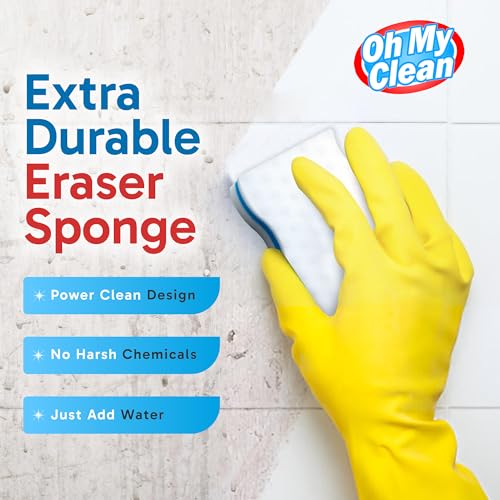 Extra Durable Magic Sponge Eraser 25 Pack - Long Lasting Multi-Purpose Cleaning Pads