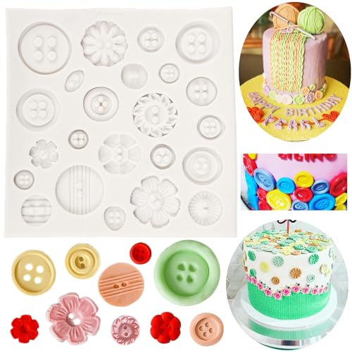 Button Fondant Silicone Mold For Chocolate Candy Cake Decoration Cupcake Topper Gum Paste Polymer Clay