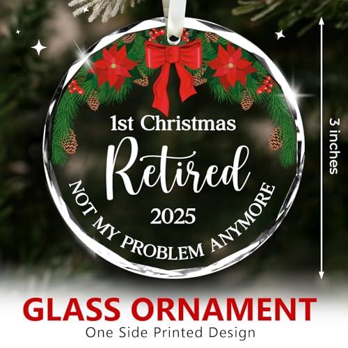 NewEleven Retirement Ornament - Funny Retirement Gifts for Woman - Christmas Tree Decoration for Mom, Nurse, Teacher, Coworker & Friends