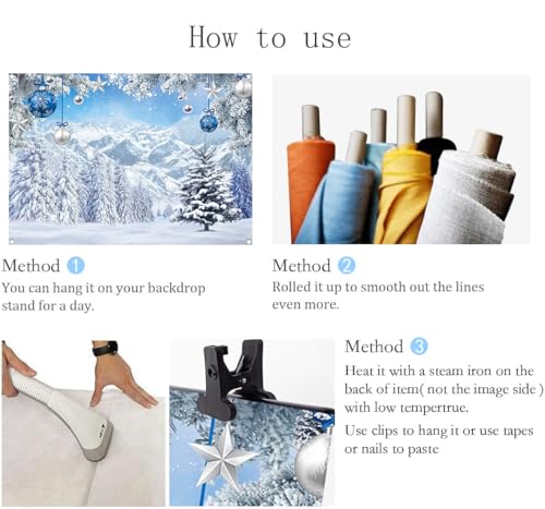 Winter Snow Forest Backdrop 10x8ft – Alps Mountain Scene Vinyl Banner, 120x96 in (BINQOO)