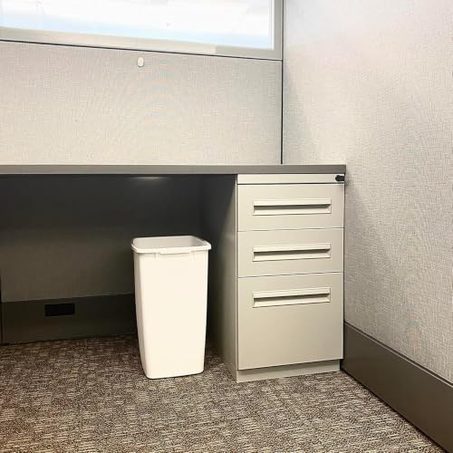 Rubbermaid 36QT Plastic Wastebasket - White Open Trash Can for Home & Office