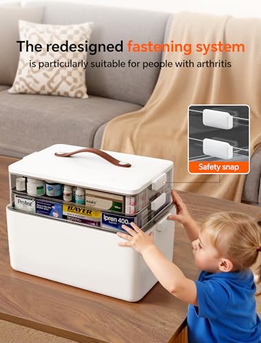 Large 3-Tier Medicine Cabinet Organizer Box for Medication Storage