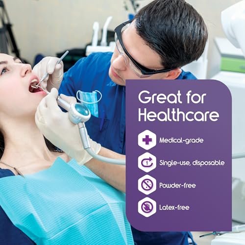 Inspire Large Vinyl Exam Gloves Pack of 1000 - Latex-Free Medical Disposable Gloves for Healthcare & Food Service