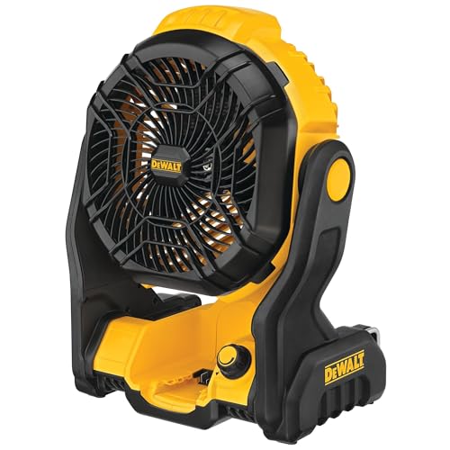 DEWALT 20V MAX Portable Jobsite Fan - Cordless, Rechargeable, Variable Speed, 650 CFM, Tool Only