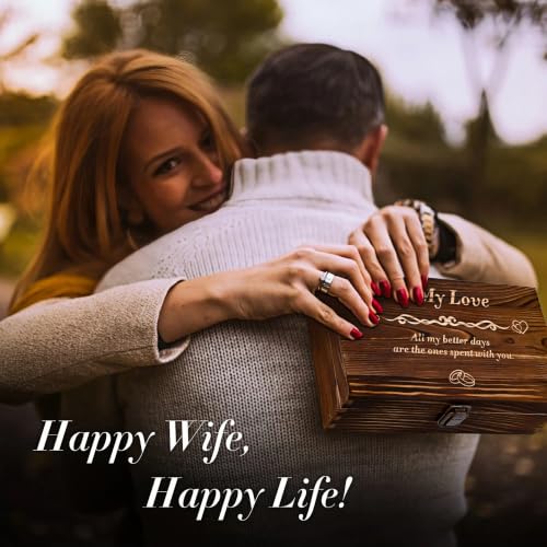 My Love White Anniversary Keepsake Gift Set for Wife in Wooden Box