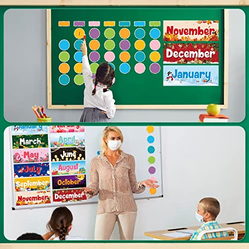 Cute Geyee 52-Piece Magnetic Holiday Monthly Headliners & Bulletin Board Set
