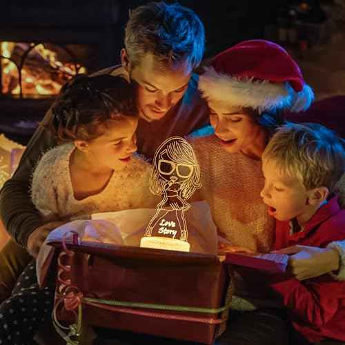 3D Night Light Gifts: Fans Merch, Table Lamp with Remote Control and Smart Touch, Singer Gifts for Girls Room Decor Music Party Birthday Christmas