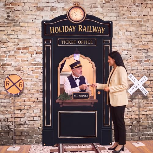 Christmas Express Train Decorations Hanging Banner Backdrop Classic - Thenshop