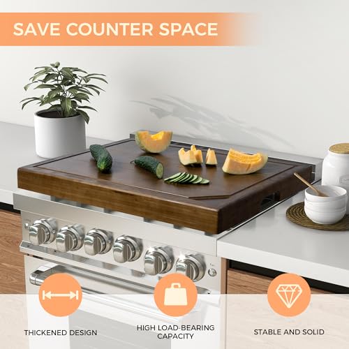 Walnut Bamboo Noodle Board Stove Cover - 30"L x 22"W Kitchen Counter Extension