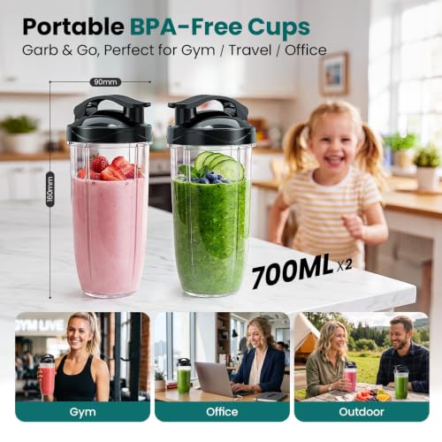 Savorfuze Black Silver High-Power 900W Countertop Smoothie Blender & Grinder Combo