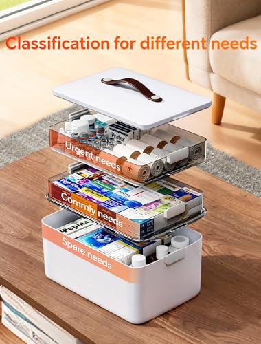 Large 3-Tier Medicine Cabinet Organizer Box for Medication Storage