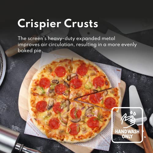 New Star Foodservice 16-Inch Aluminum Pizza Baking Screen - Silver, Commercial Pack of 6