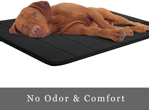 **JMTOOR Memory Foam Bath Mat - Soft Coral Velvet | Non-Slip, Rapid Water Absorption, 17" x 24", Black**
