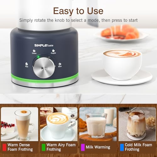 Milk Frother 4-in-1 Electric Steamer & Warmer - Dark Blue, 16.91oz/500ml