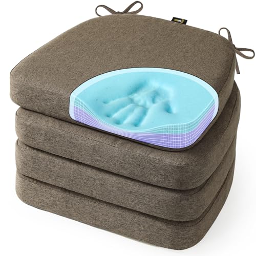 SUNROX Heather Chestnut Gel Memory Foam Seat Cushions Set of 4 16x17 Inch