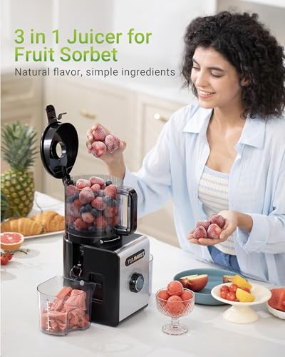 TUUMIIST 3-in-1 Juicer Machine Jet Black - Makes Juice, Sorbet & Nut Milk