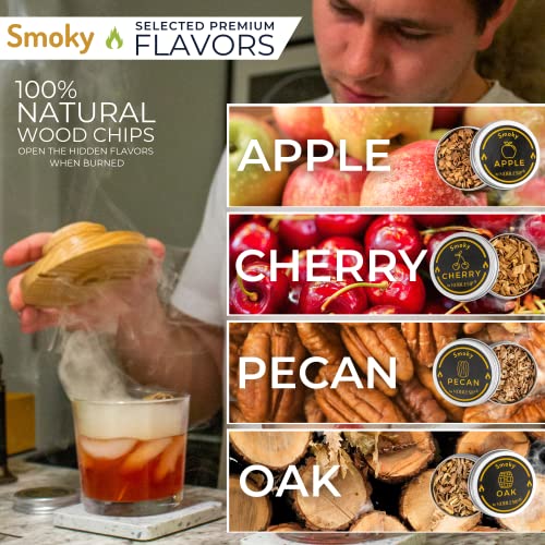 Whiskey Bourbon Cocktail Smoker Kit with Oak Wood & Gift Box - Original (Not Engraved)