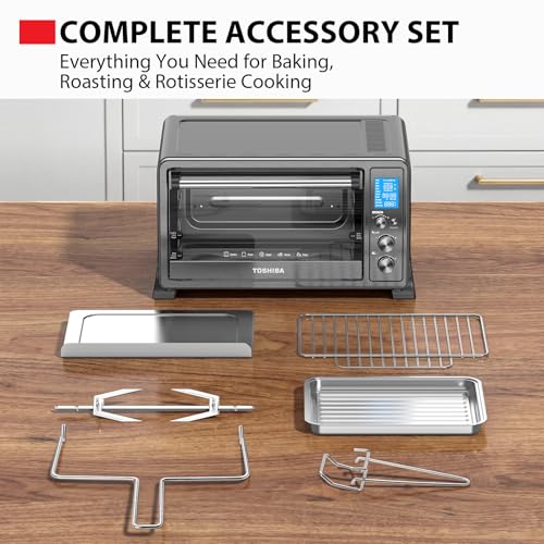 TOSHIBA 25L 10-in-1 Convection Toaster Oven - 6-Slice Countertop, 1500W