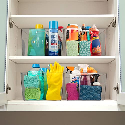 ClearSpace 4 Pack Large Plastic Storage Bins for Kitchen Pantry Fridge Organization