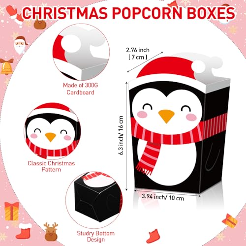 Reindeer Christmas Popcorn Boxes 60 Pack Treat Candy Holders Holiday Party Supplies